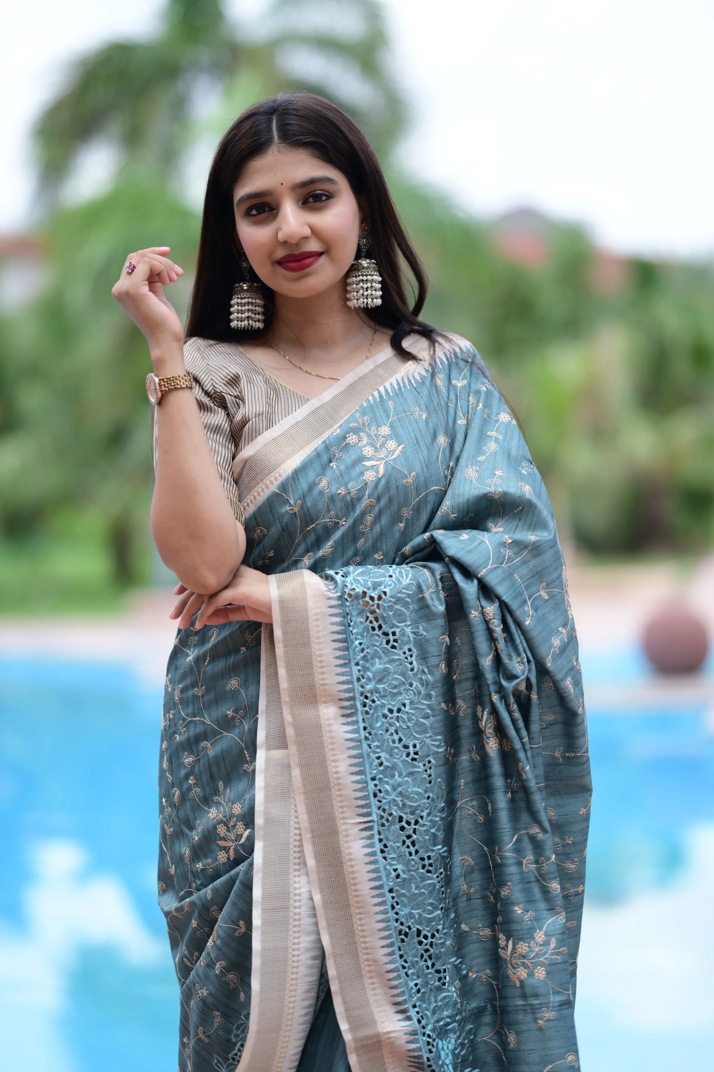 Buy Soft Cotton Tusser Premium Saree in Surat - Reseller Bazzar